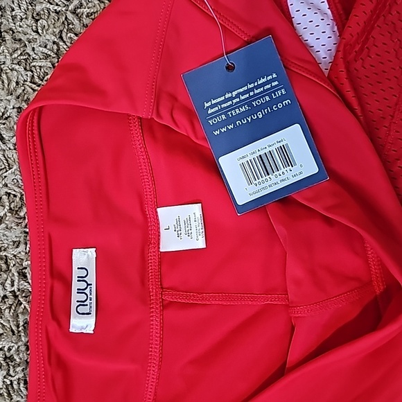 NWT Nuyu Skort Red Mesh Pull On Skirt Built-In Shorts Large - Picture 3 of 4